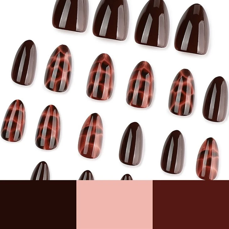 Glossy Tortoiseshell & Brown Press-On Nails best